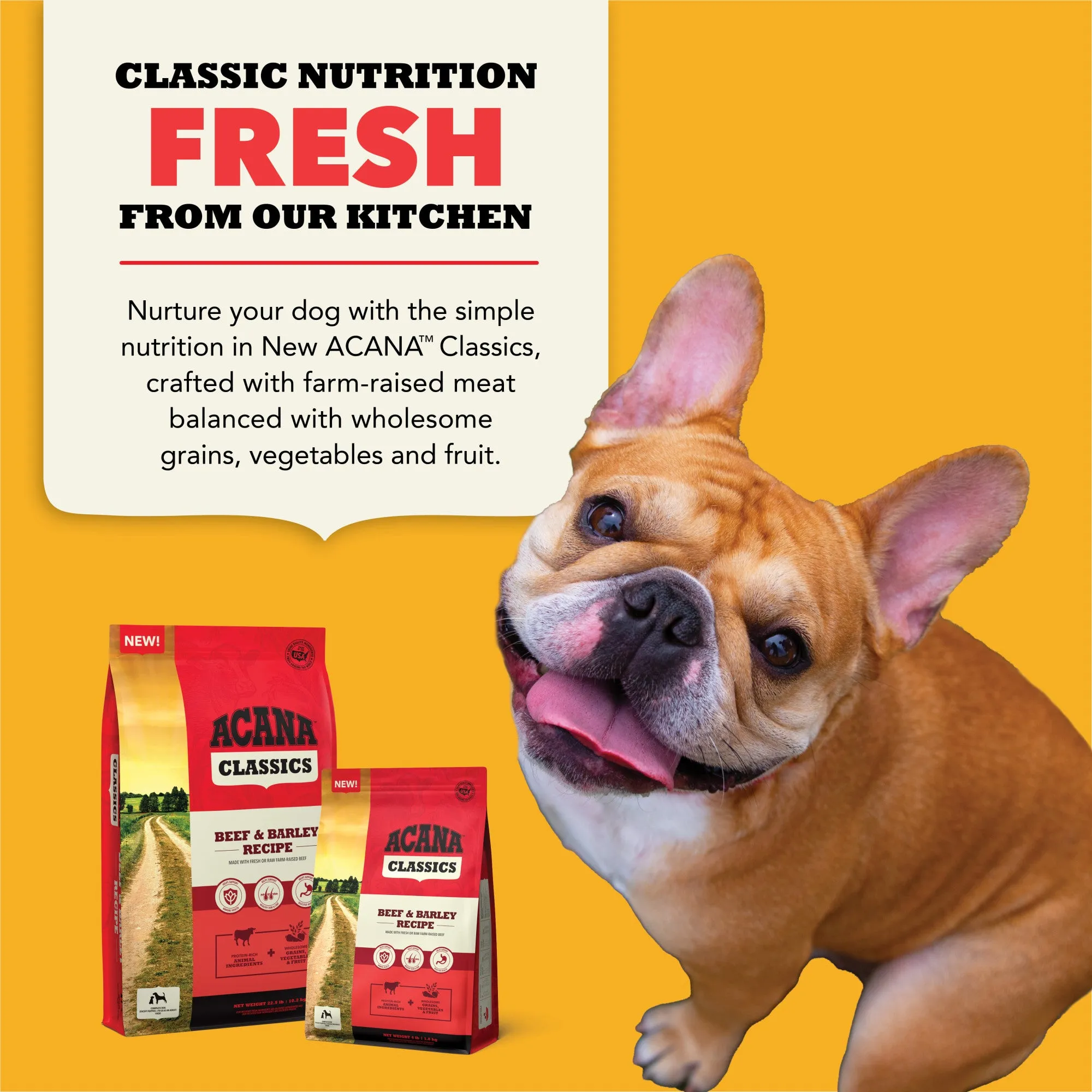 ACANA Classics Dry Dog Food Beef & Barley Recipe 4lb