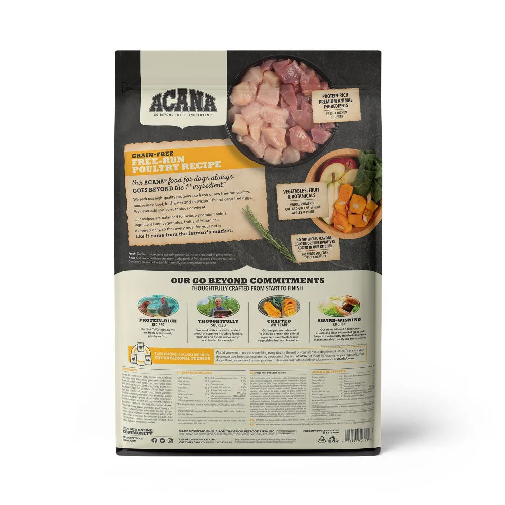 ACANA Free Run Poultry Formula Grain Free Dry Dog Food