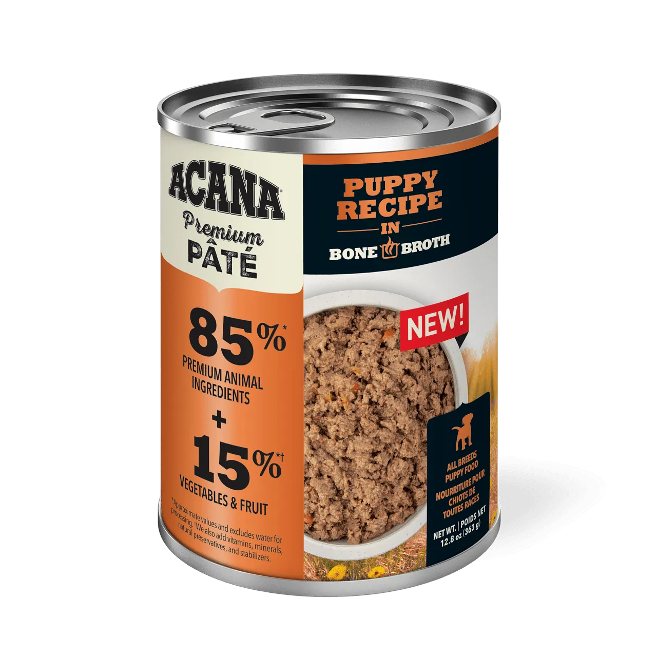 Acana Premium Puppy Recipe Grain Free Pate in Bone Broth for Dogs