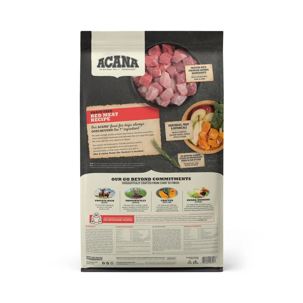 ACANA Red Meat Formula Grain Free Dry Dog Food