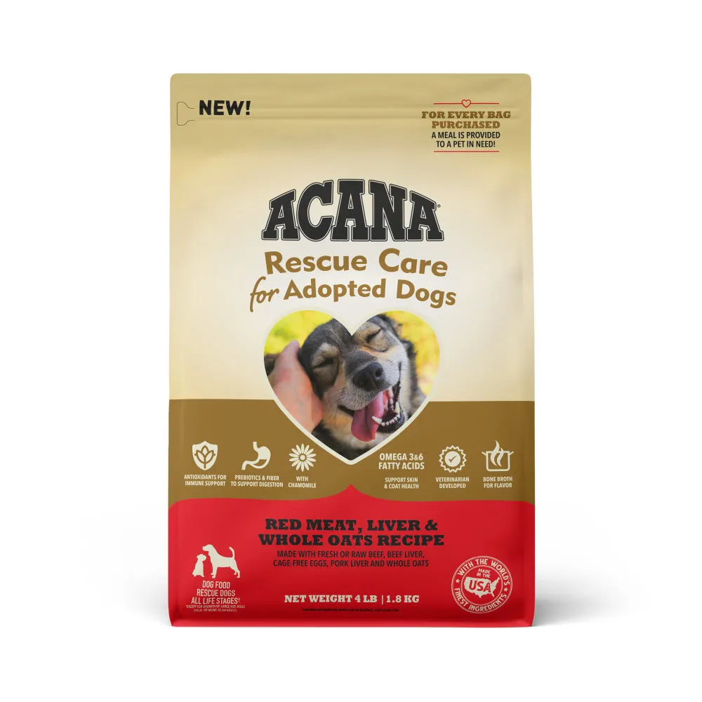 ACANA Rescue Care For Adopted Dogs Premium Dry Food Red Meat, Liver & Whole Oats Recipe
