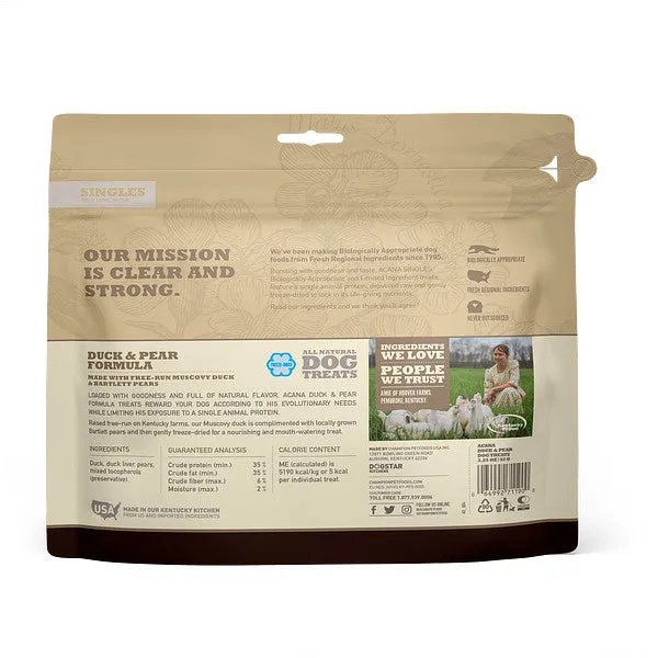 ACANA Singles Grain Free Limited Ingredient Diet Duck & Pear Formula Dog Treats