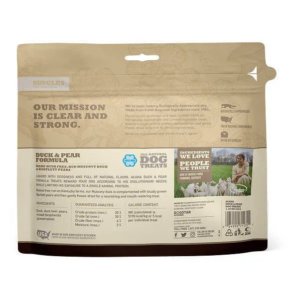 ACANA Singles Grain Free Limited Ingredient Diet Duck & Pear Formula Dog Treats