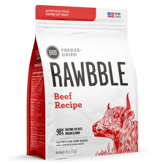 Bixbi Rawbble Freeze-Dried Beef Recipe Dog Food