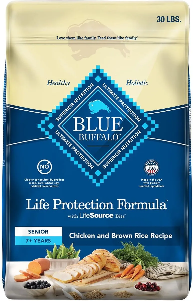 Blue Buffalo Life Protection Natural Chicken & Brown Rice Recipe Senior Dry Dog Food