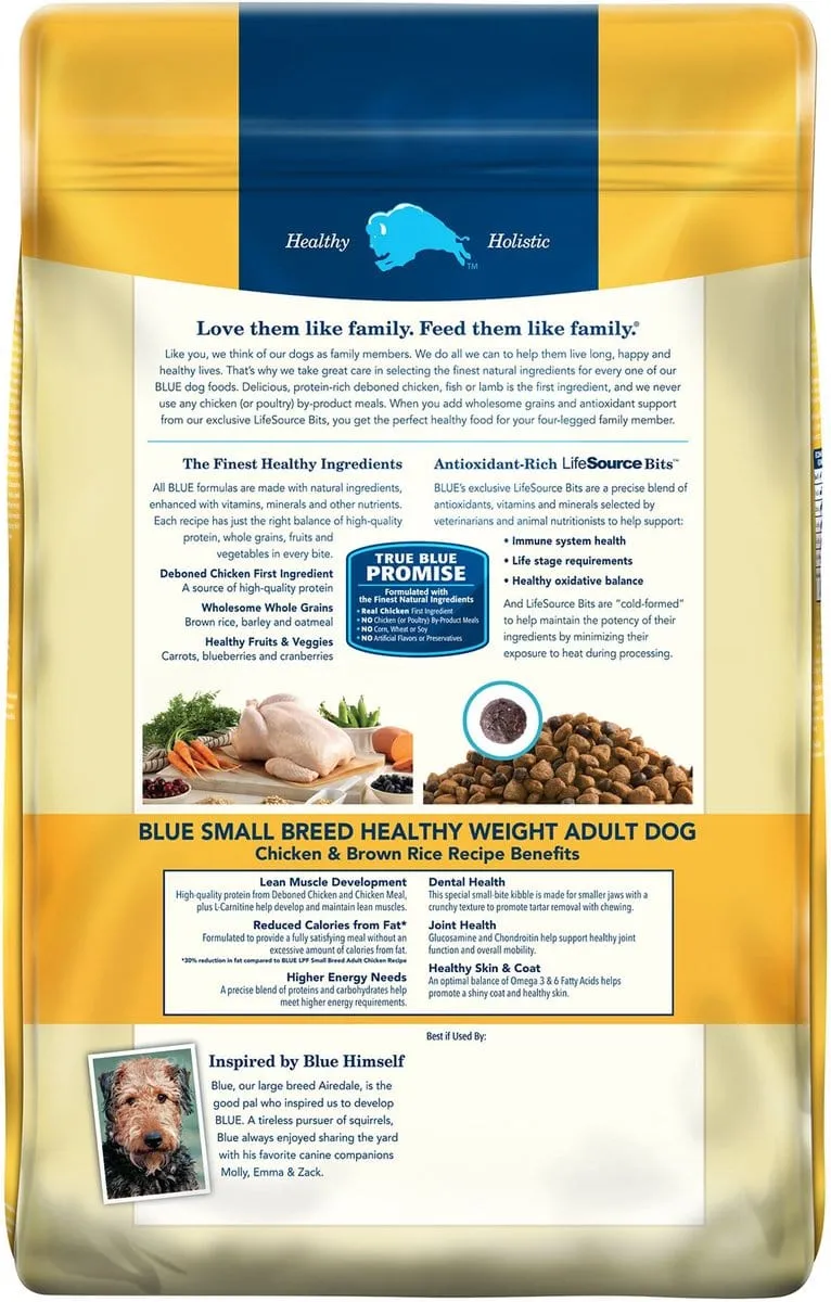 Blue Buffalo Small Breed Adult Life Protection Healthy Weight Natural Chicken & Brown Rice Recipe Dry Dog Food