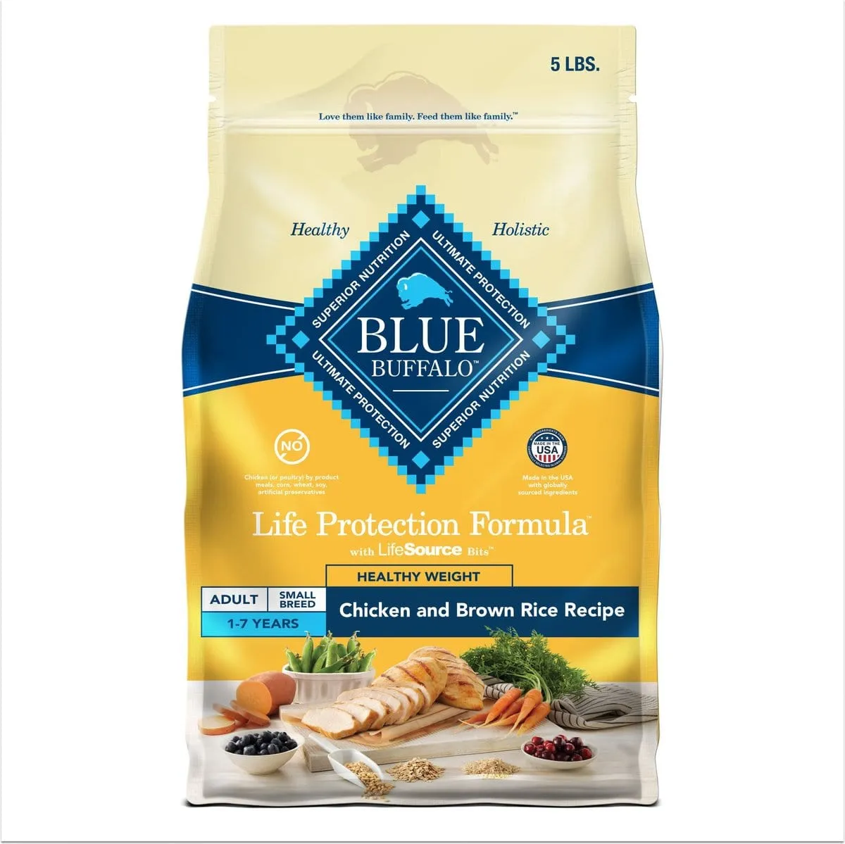 Blue Buffalo Small Breed Adult Life Protection Healthy Weight Natural Chicken & Brown Rice Recipe Dry Dog Food