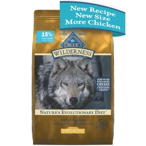 Blue Buffalo Wilderness High Protein Natural Healthy Weight Adult Dry Dog Food plus Wholesome Grains, Chicken 28 lb. bag