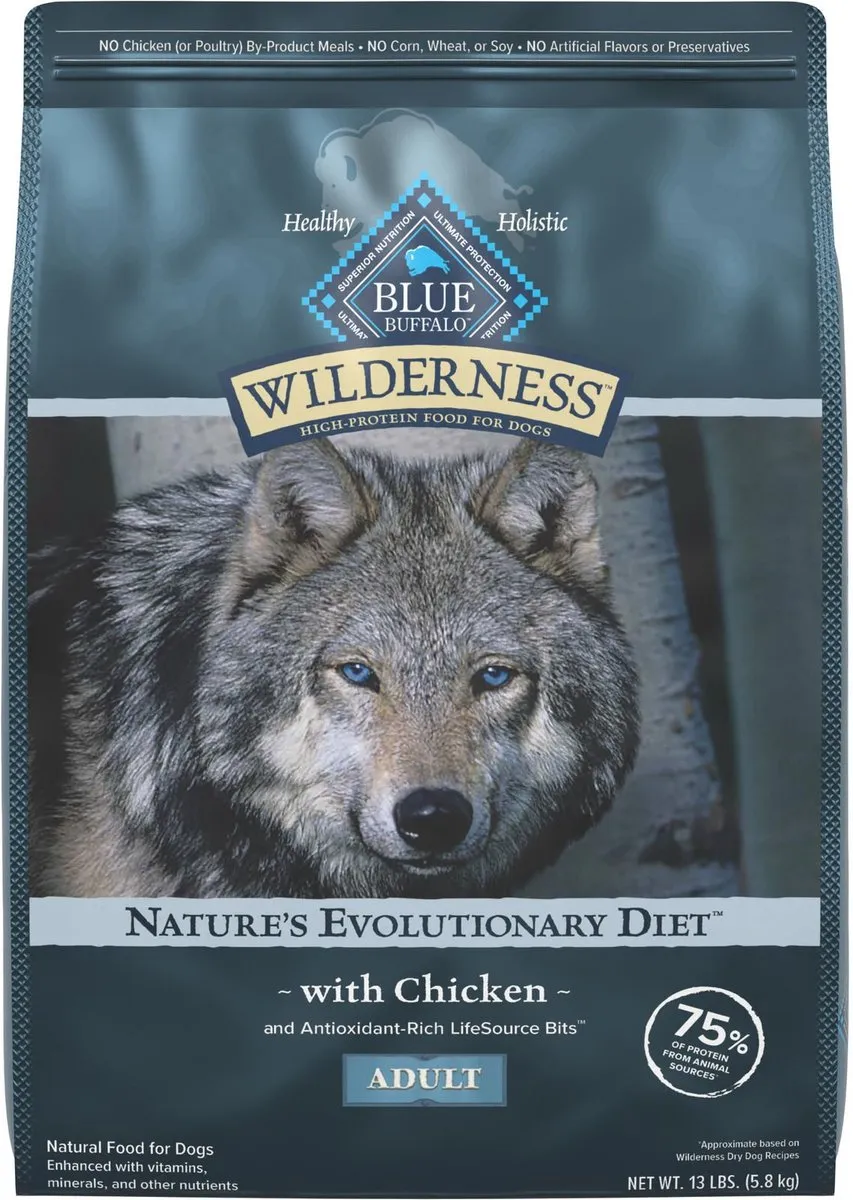 Blue Buffalo Wilderness Wholesome Grains Chicken Recipe Adult Dry Dog Food