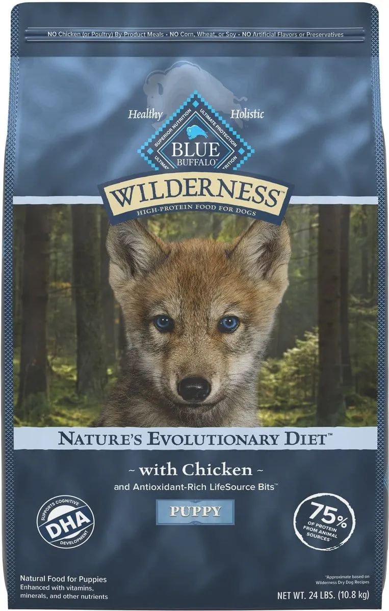 Blue Buffalo Wilderness Wholesome Grains Puppy Chicken Recipe Dry Dog Food