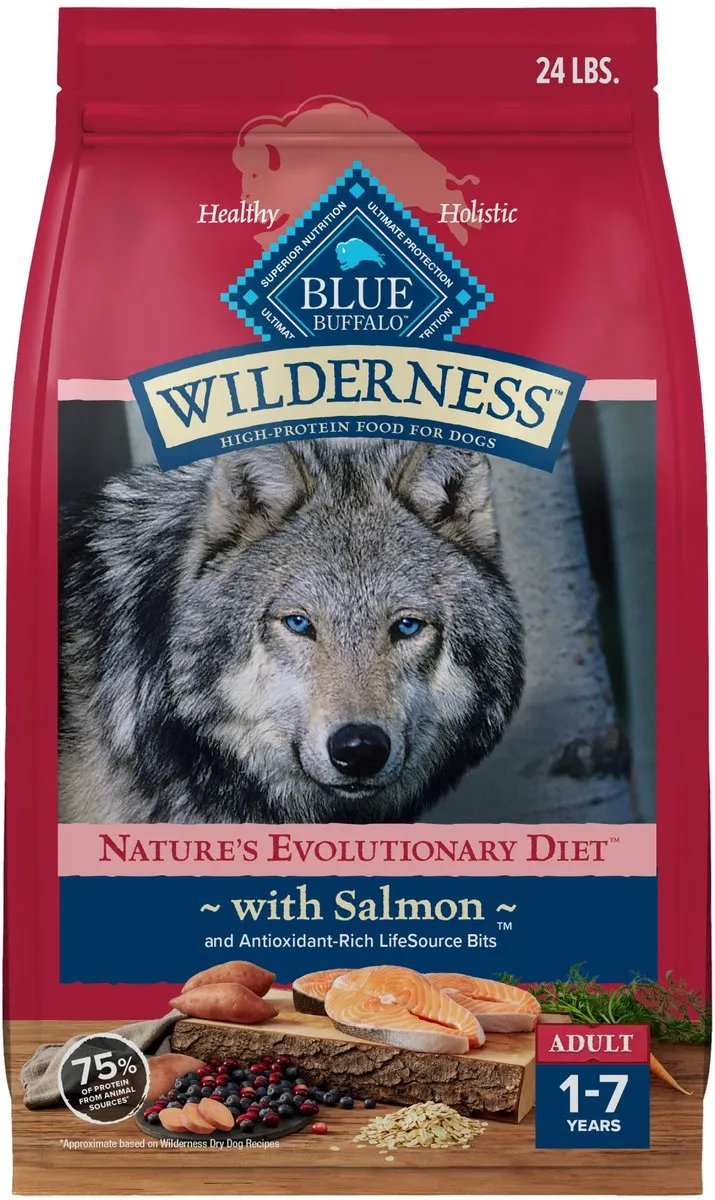 Blue Buffalo Wilderness Wholesome Grains Salmon Recipe Adult Dry Dog Food