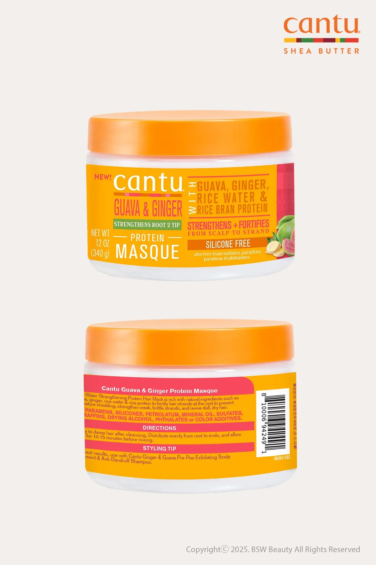 CANTU GUAVA & GINGER RICE WATER PROTEIN MASQUE 12oz