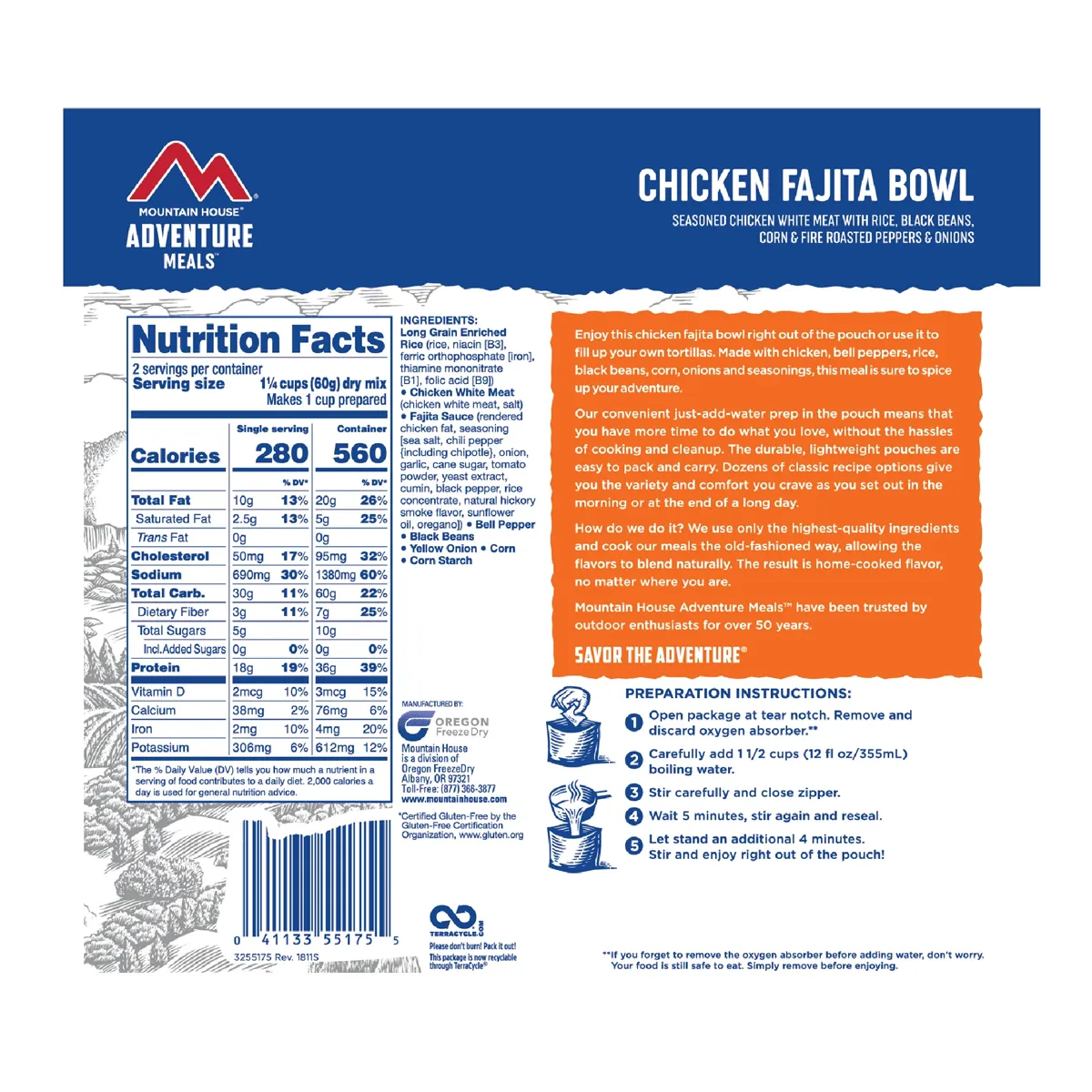 Chicken Fajita Bowl (2 Servings)