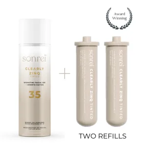 Clearly Zinq Tinted Hydrating Facial SPF 35   Kinetin-Growth Factor Sunscreen Mineral Gel/Primer 3-Pack