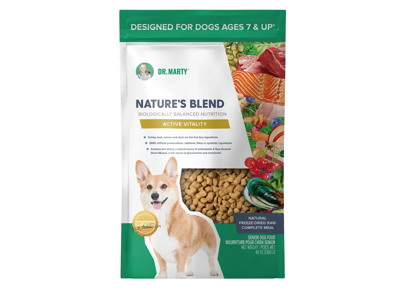 DR. MARTY Nature’s Blend Active Vitality Freeze Dried Raw Senior Dog Food