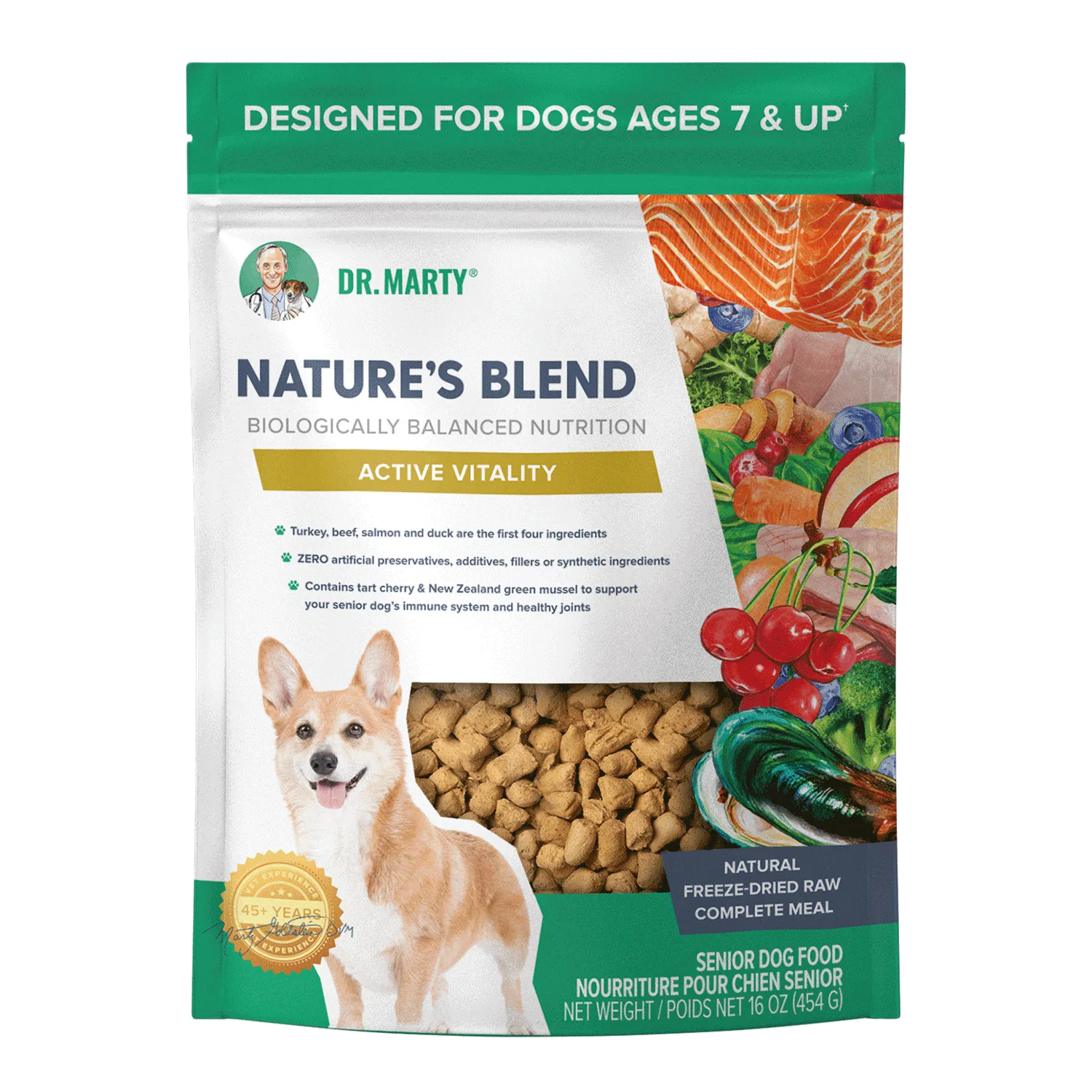 DR. MARTY Nature’s Blend Active Vitality Freeze Dried Raw Senior Dog Food