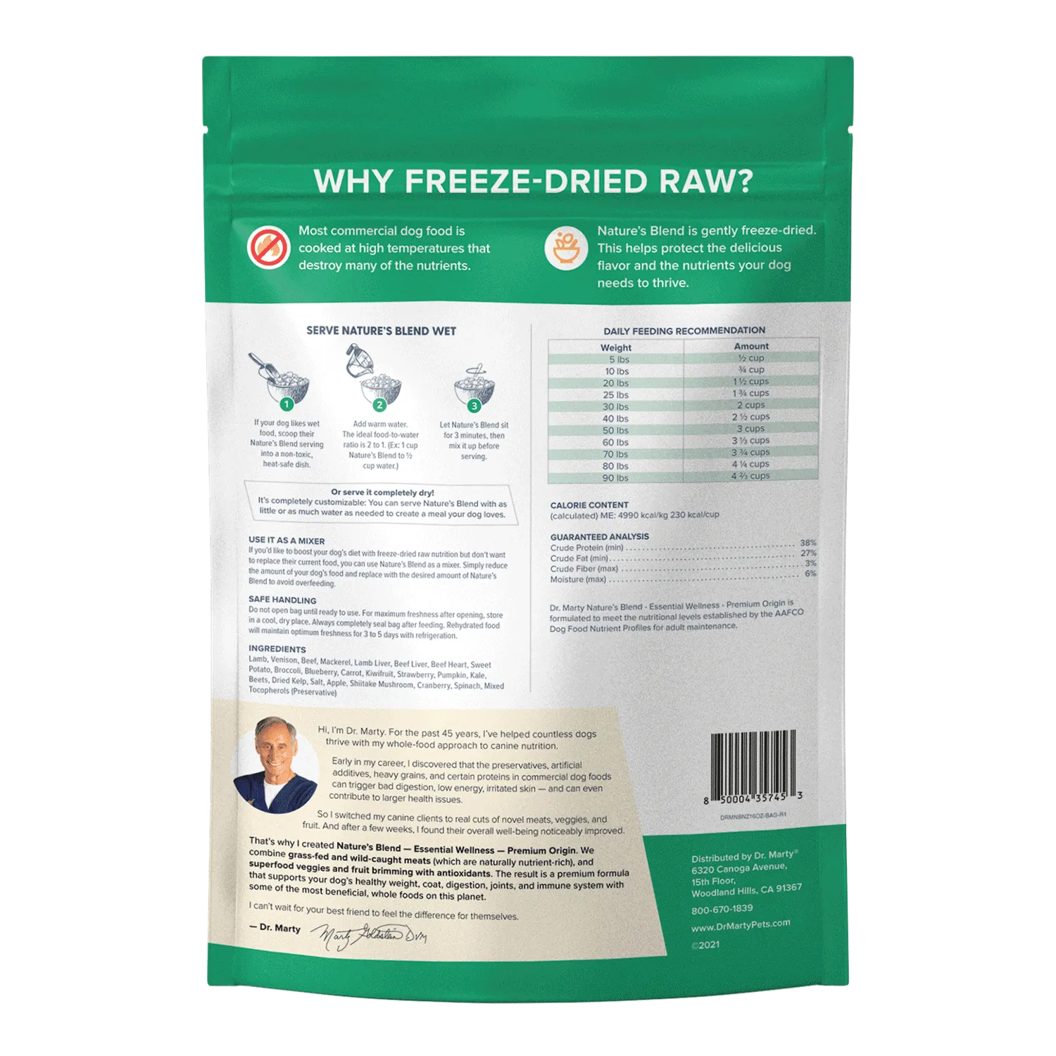 DR. MARTY Nature’s Blend Essential Wellness Premium Origin Freeze Dried Raw Dog Food