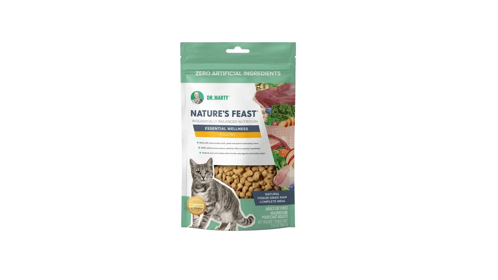 DR. MARTY Nature’s Feast Essential Wellness Poultry Freeze Dried Raw Cat Food