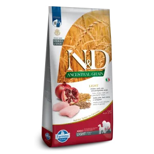 Farmina N&D Ancestral Grain Chicken & Pomegranate Medium & Maxi Light Adult Dry Dog Food