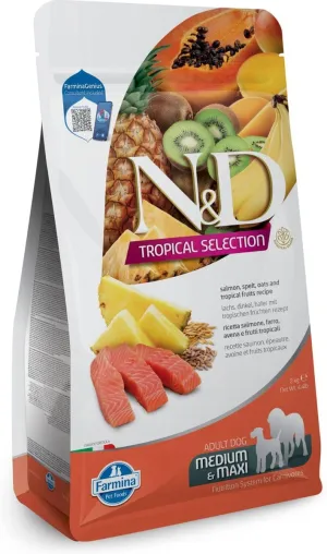 Farmina N&D Tropical Selection Salmon, Spelt, Oats & Tropical Fruits Medium & Maxi Adult Dry Dog Food