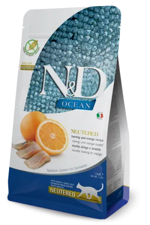 Farmina Natural & Delicious Ocean Herring and Orange Neutered Adult Cat Food