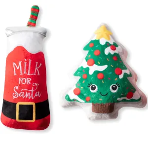 Fringe Santa Ready Red & Green Dog Toys