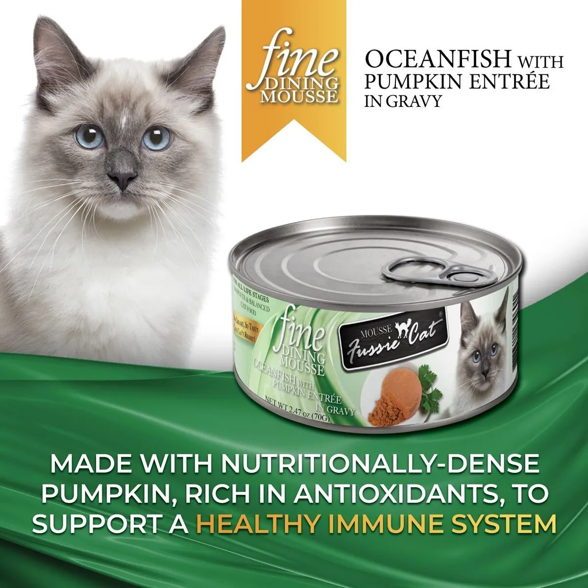 Fussie Cat Fine Dining Mousse Oceanfish with Pumpkin Entree Canned Cat Food