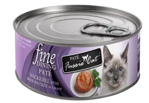 Fussie Cat Fine Dining - Pate - Mackerel with Beef Entree in Gravy Canned Cat Food