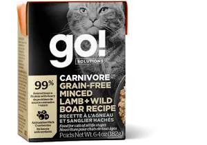 Go! Solutions Carnivore Grain Free Minced Lamb and Wild Boar Recipe for Cats