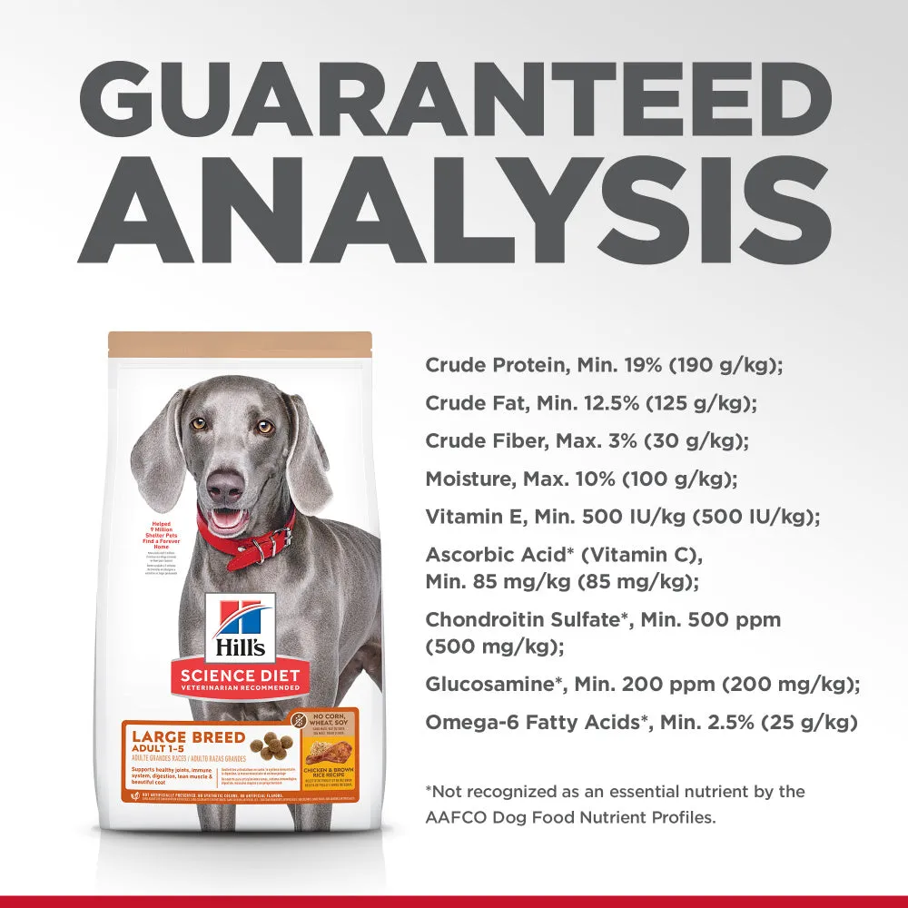 Hill's Science Diet No Corn, Wheat, or Soy Chicken Adult Large Breed Dry Dog Food