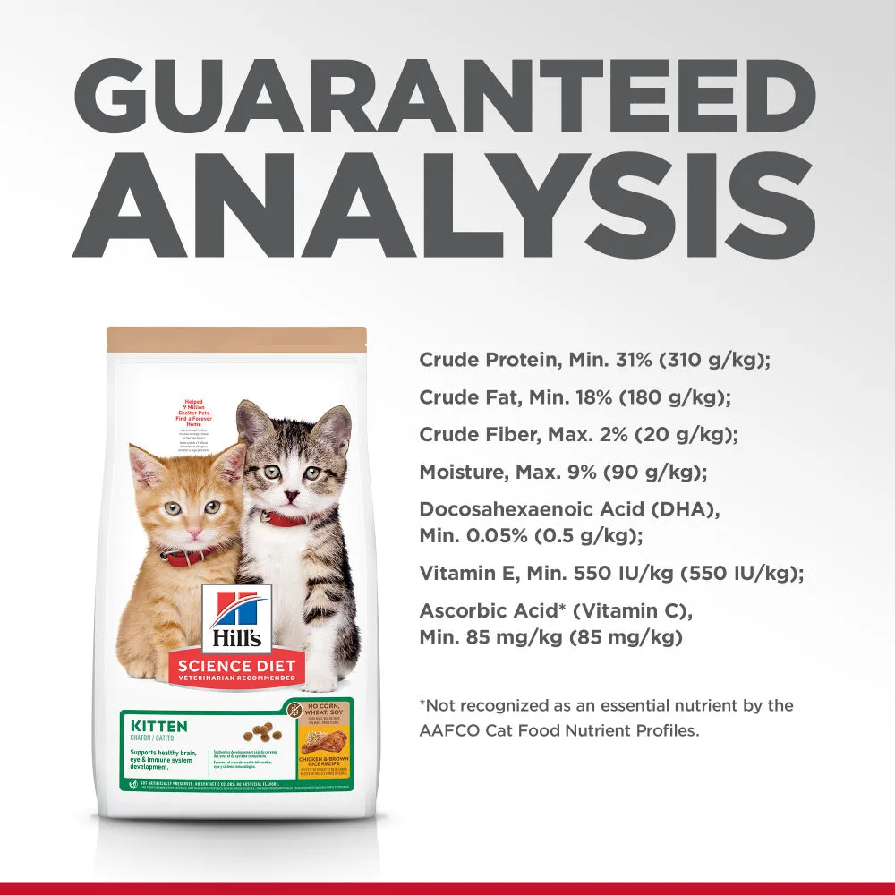 Hill's Science Diet No Corn, Wheat, or Soy Chicken Kitten Dry Cat Food