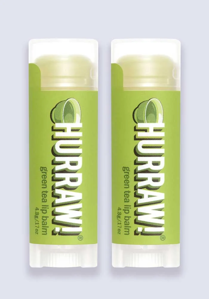 Hurraw Green Tea Lip Balm 4.3g (per stick) - 2 Pack