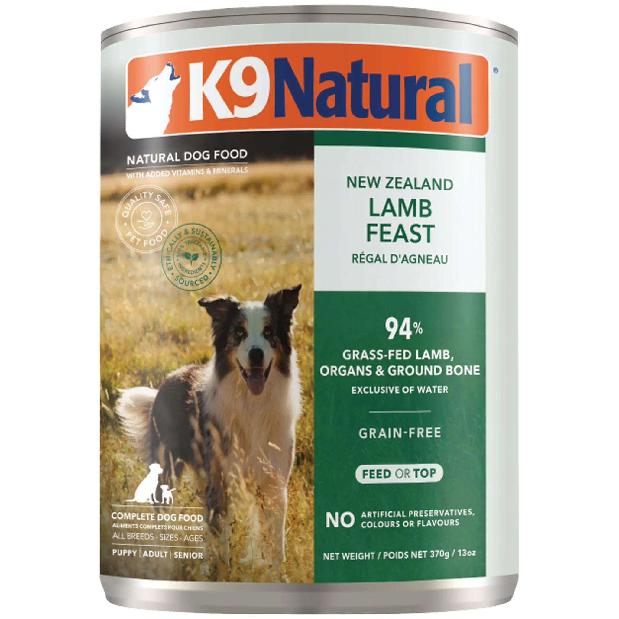 K9 Natural Canned Lamb Feast Dog Food - 13oz