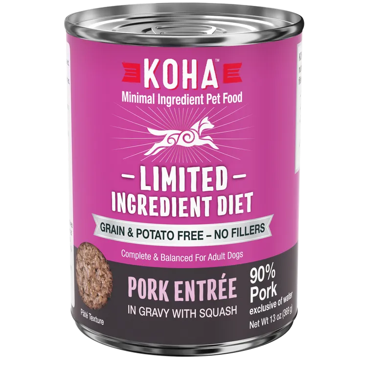 KOHA Grain & Potato Free Limited Ingredient Diet Pork Entree in Gravy with Squash Canned Dog Food