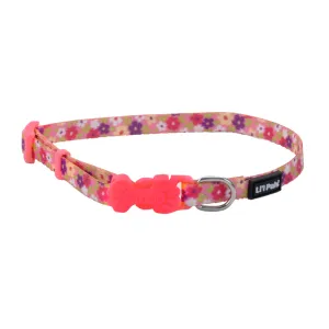 Li'l Pals® Adjustable Patterned Dog Collar, Pink Daisy, Petite X-Small