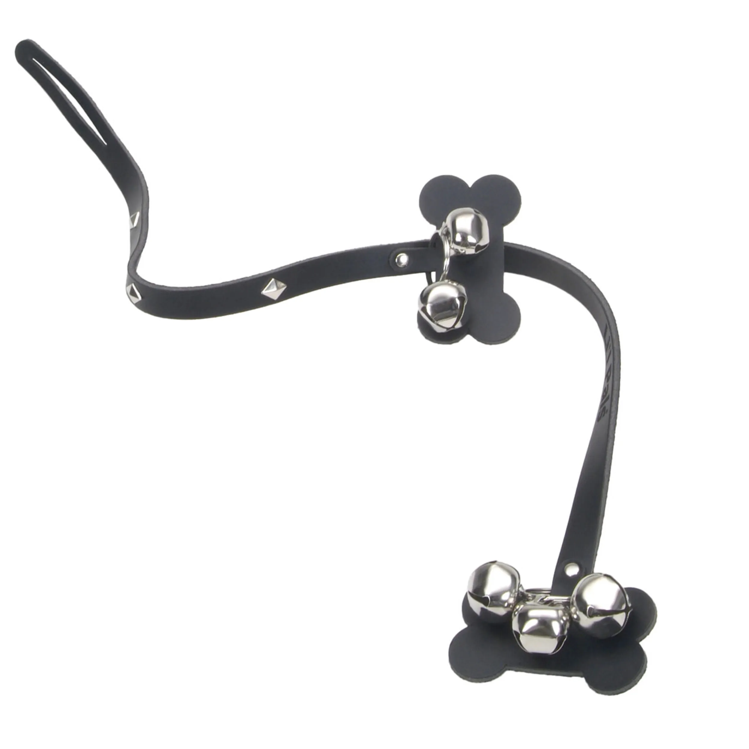 Li'l Pals® Dog Leather Potty Training Bells, Black