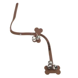 Li'l Pals® Dog Leather Potty Training Bells, Brown