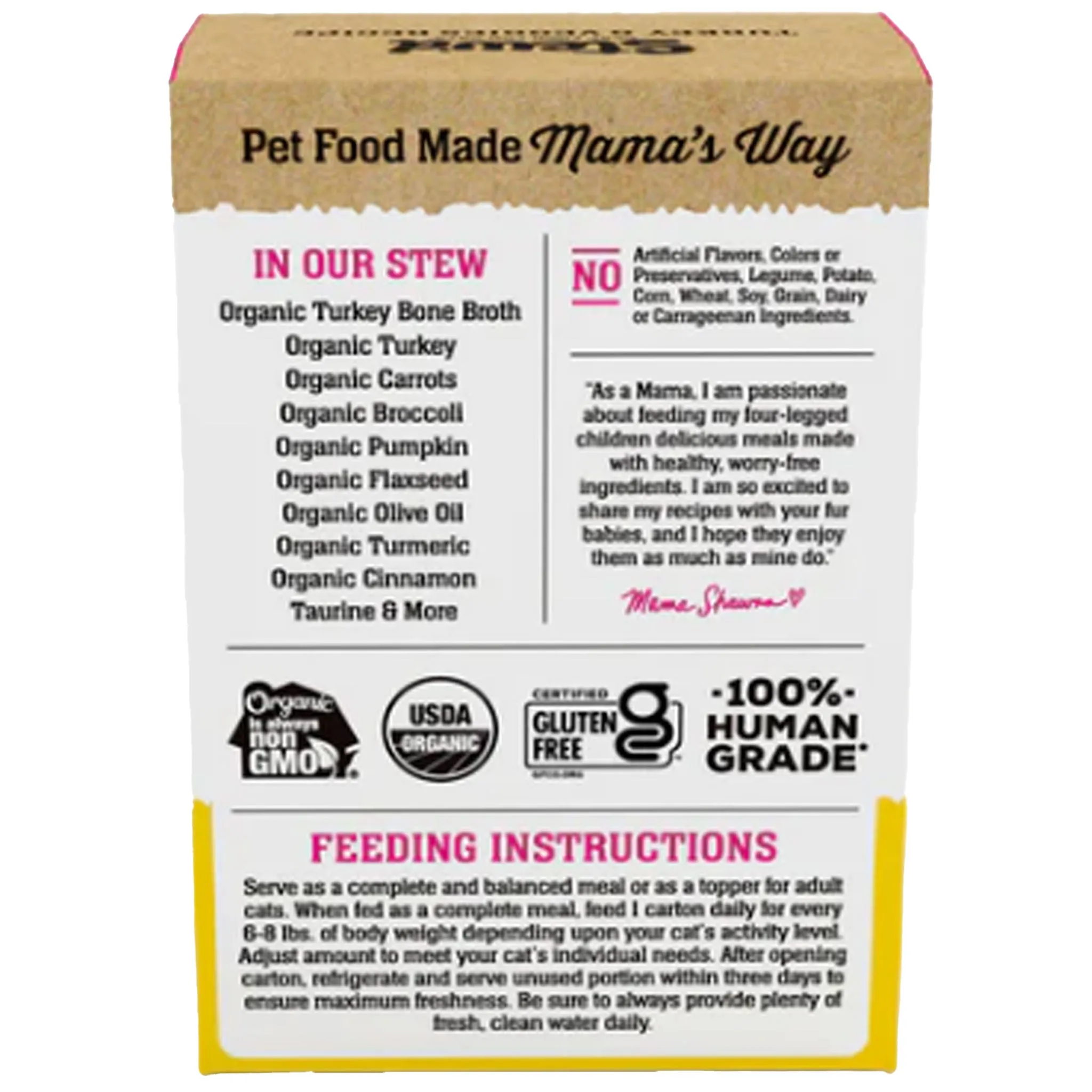 Mama Shawna Organic Stew'd Cat Turkey & Veggies 5.5 oz
