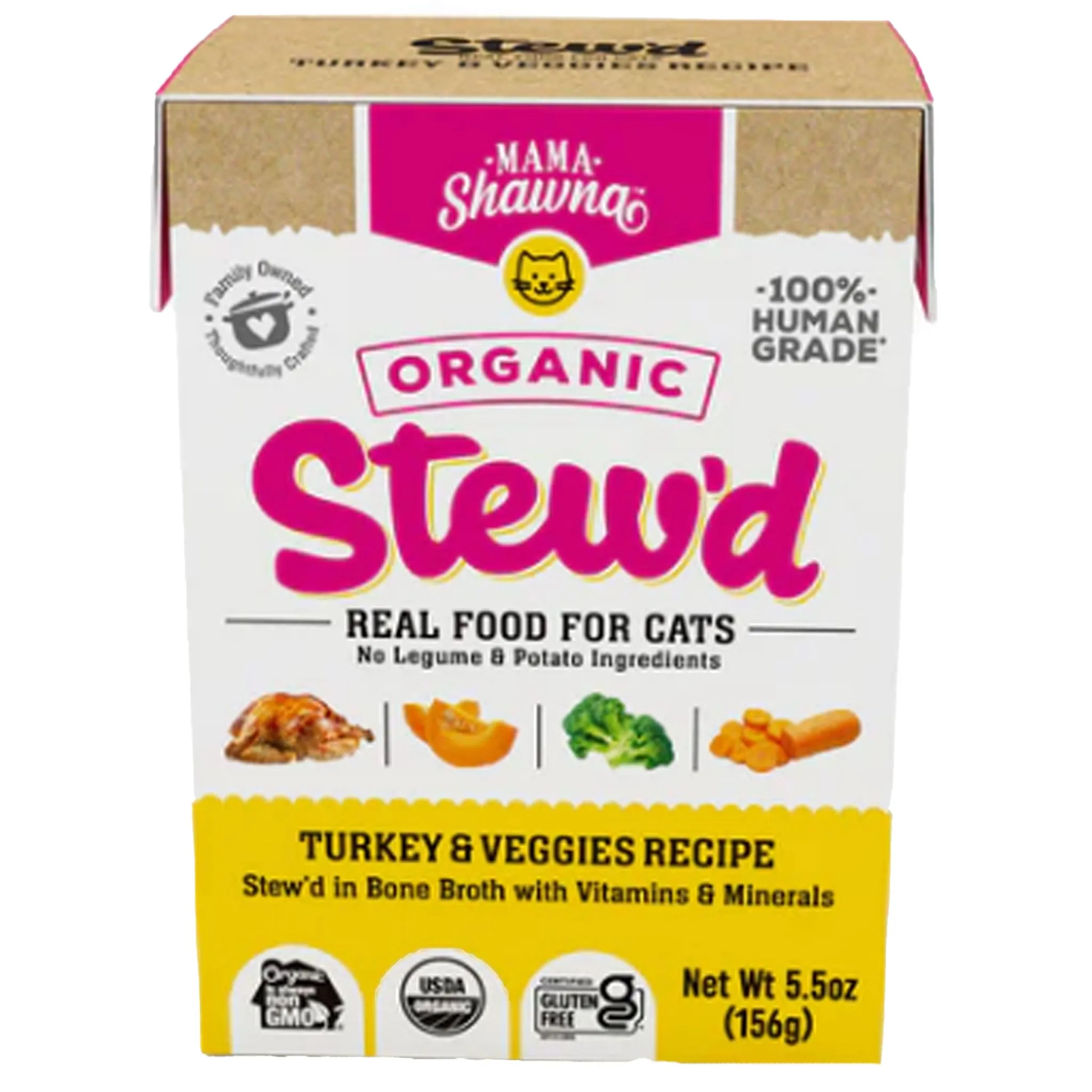 Mama Shawna Organic Stew'd Cat Turkey & Veggies 5.5 oz