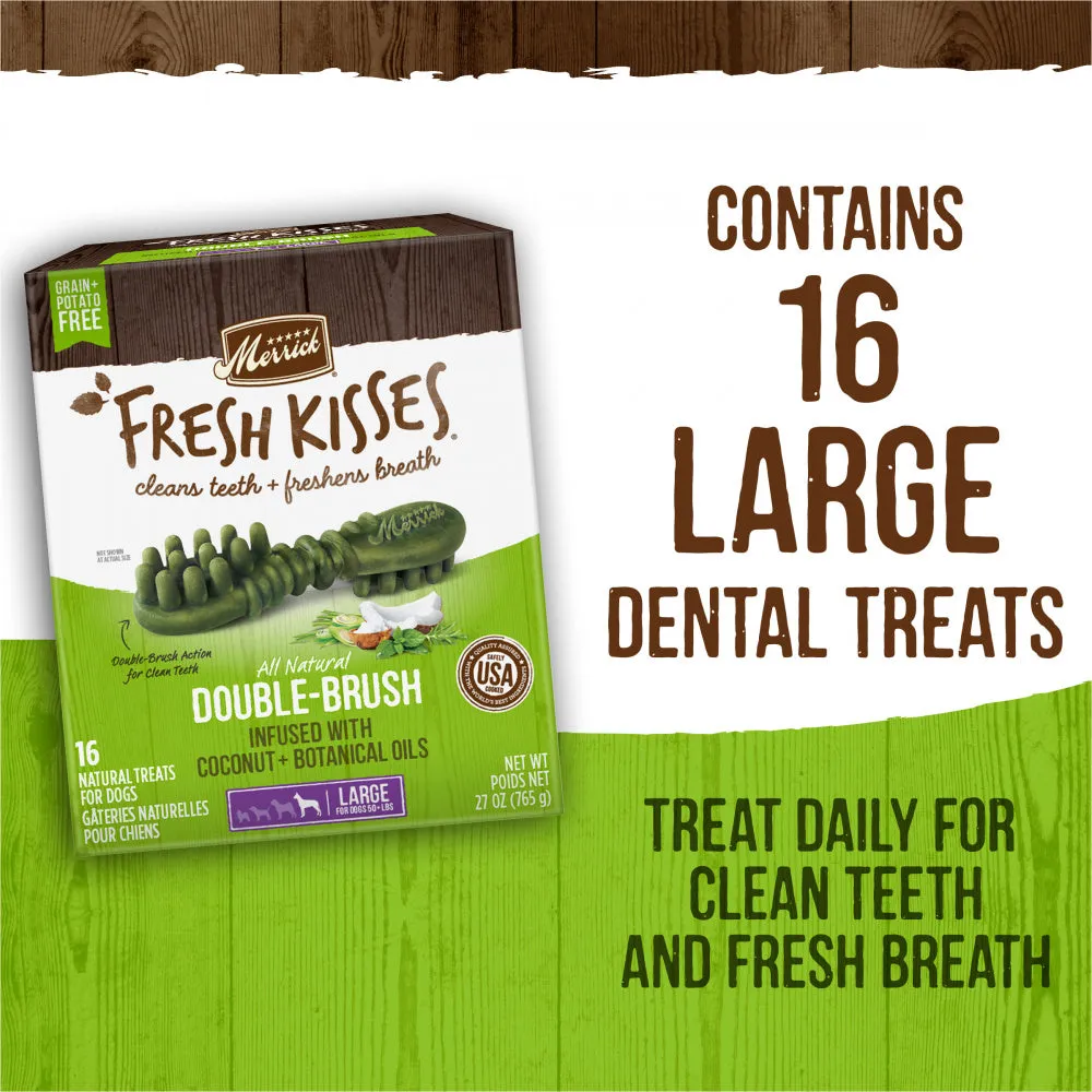 Merrick Fresh Kisses Grain Free Coconut Oil & Botanicals Large Dental Dog Treats