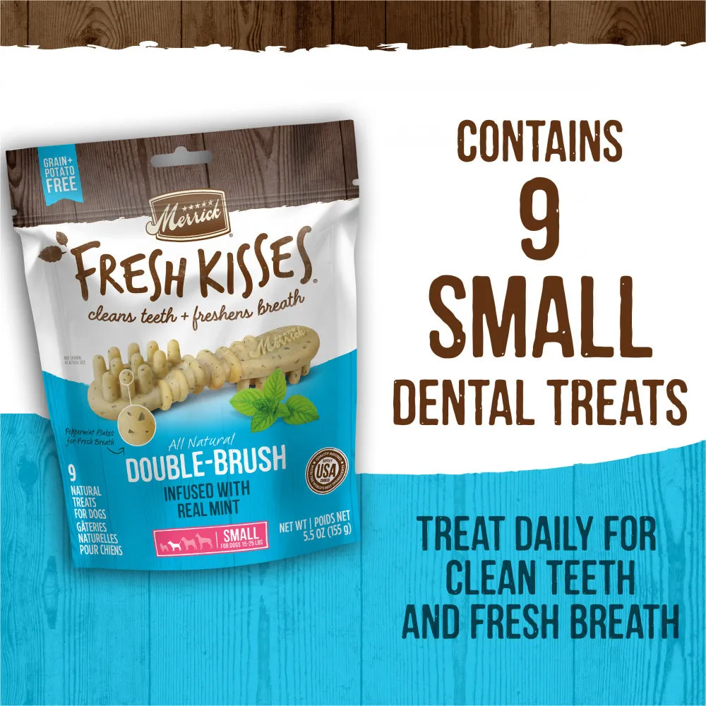 Merrick Fresh Kisses Grain Free Mint Breath Strips Small Dental Dog Treats