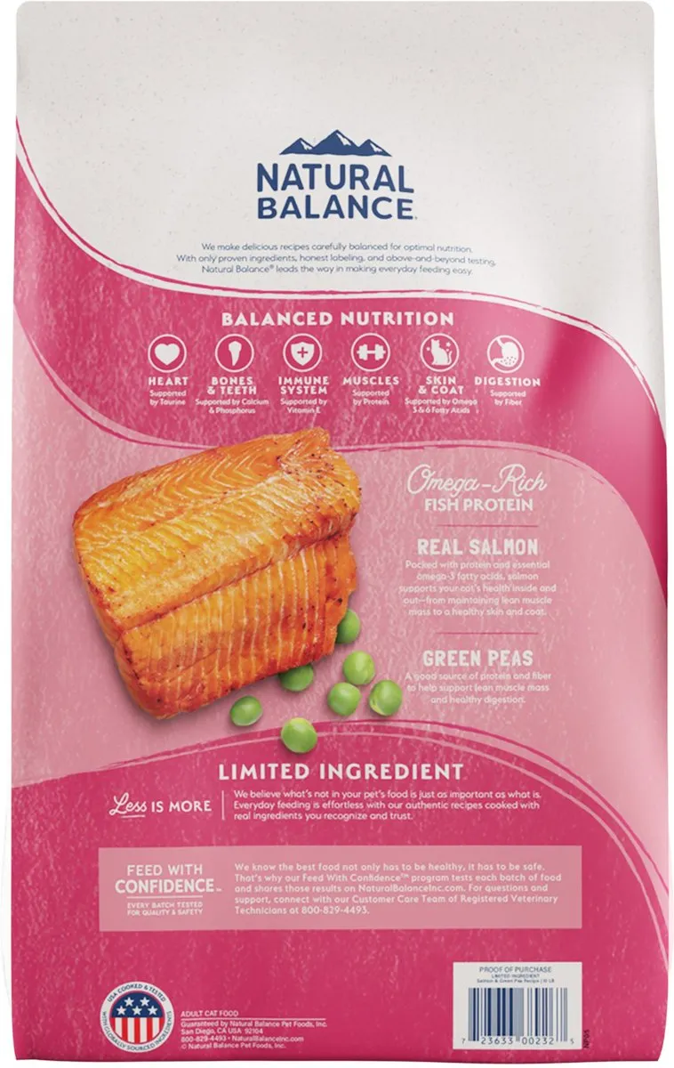 Natural Balance Limited Ingredient Grain-Free Salmon & Green Pea Recipe Dry Cat Food