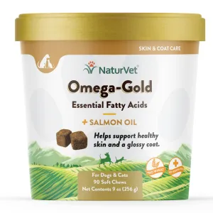 NaturVet Omega Gold Plus Salmon Oil Soft Chew for Dogs & Cats