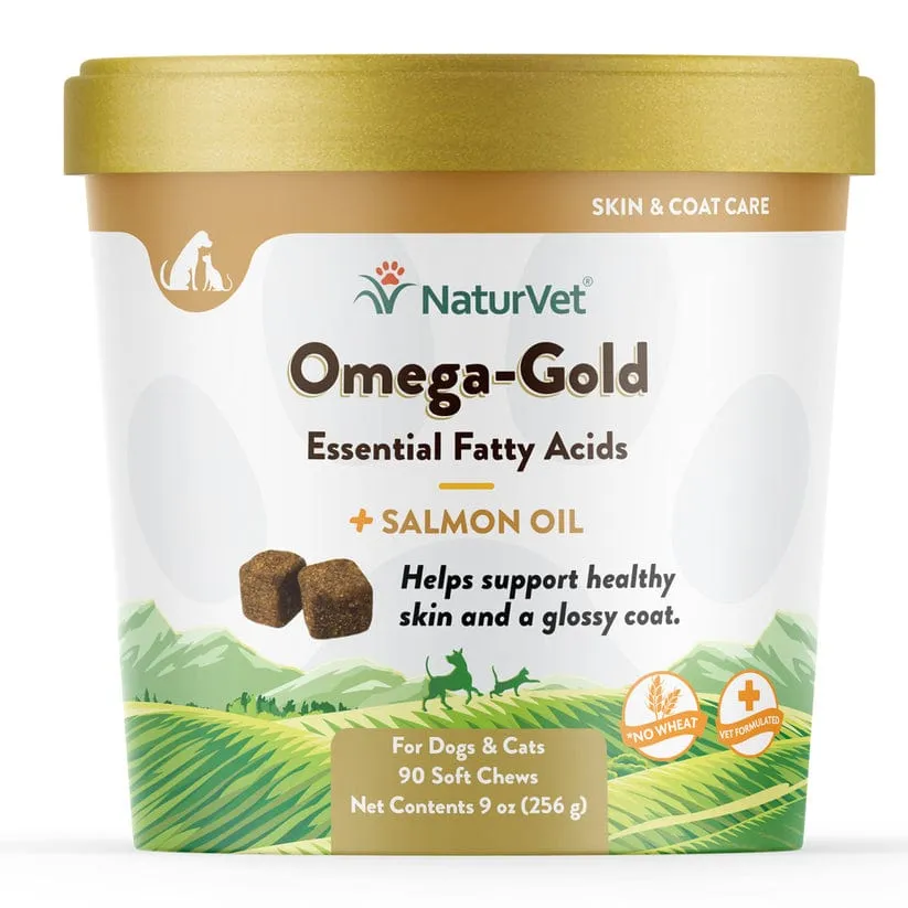 NaturVet Omega Gold Plus Salmon Oil Soft Chew for Dogs