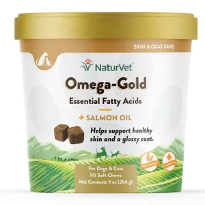 NaturVet Omega Gold Plus Salmon Oil Soft Chew for Dogs