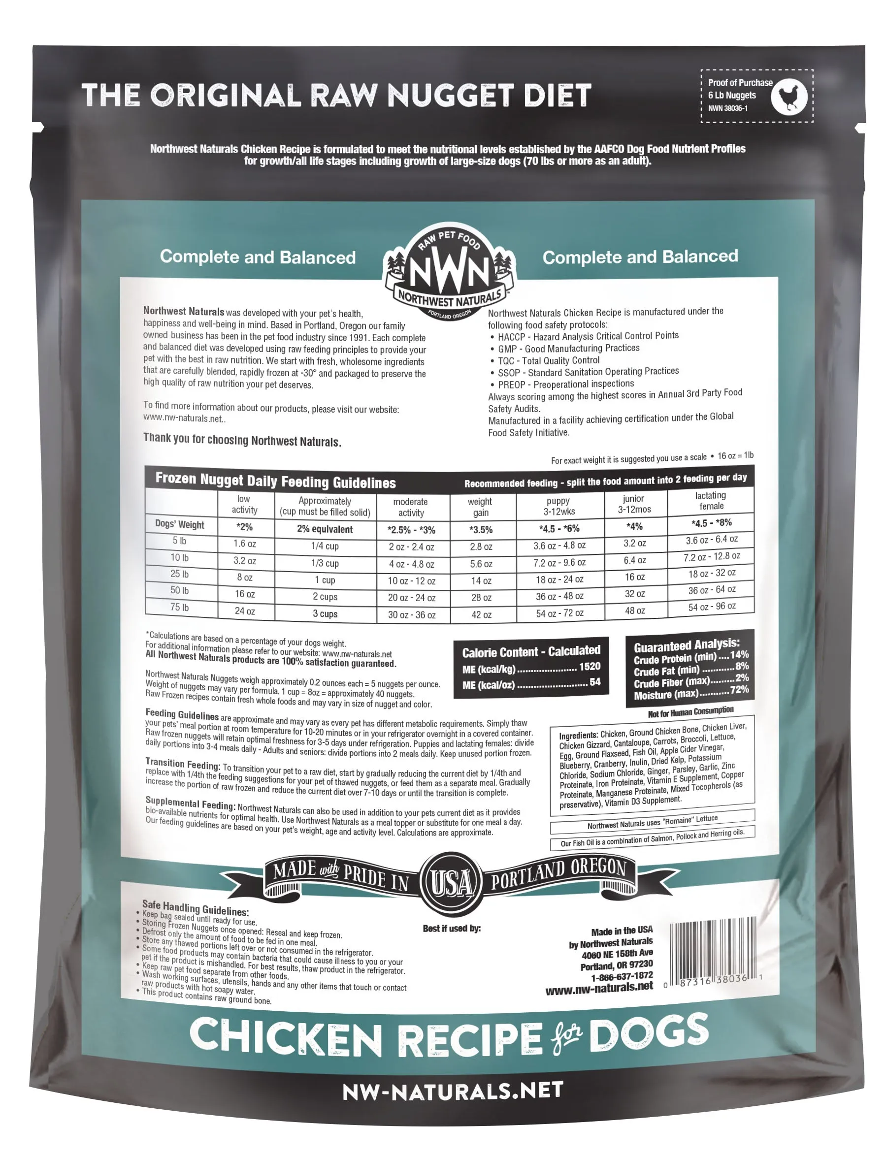 Northwest Naturals Frozen Chicken Nuggets Dog Food
