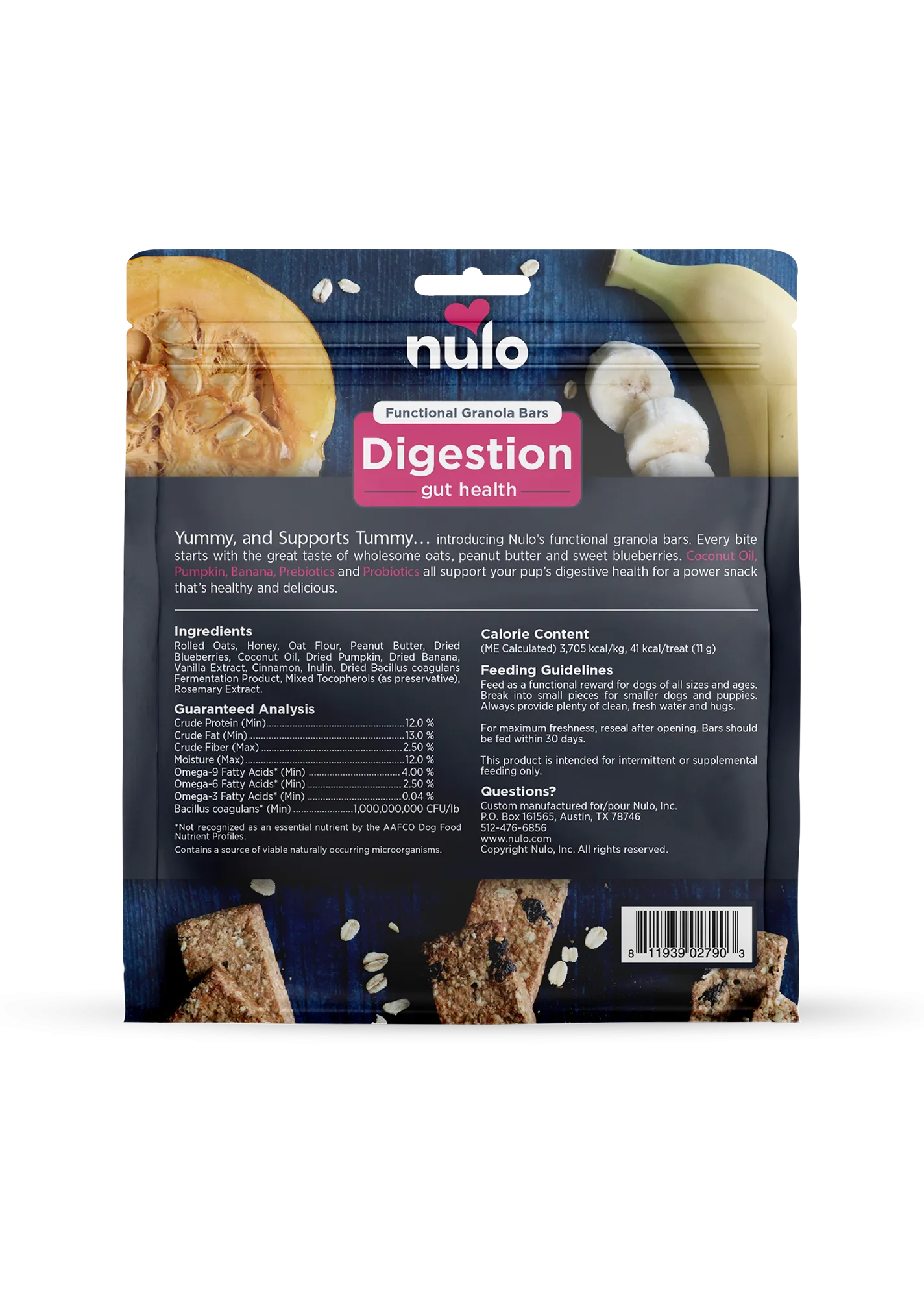 Nulo Digestion Gut Health Functional Granola Bars For Dogs