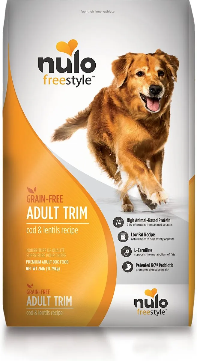 Nulo FreeStyle Grain Free Adult Trim Cod and Lentils Recipe Dry Dog Food