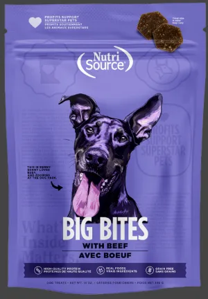Nutrisource Grain Free Big Bites Beef Dog Treats