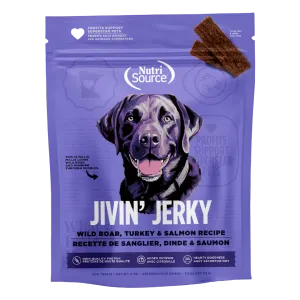 Nutrisource Jivin' Jerky Grain Free Wild Boar, Turkey & Salmon Dog Treats